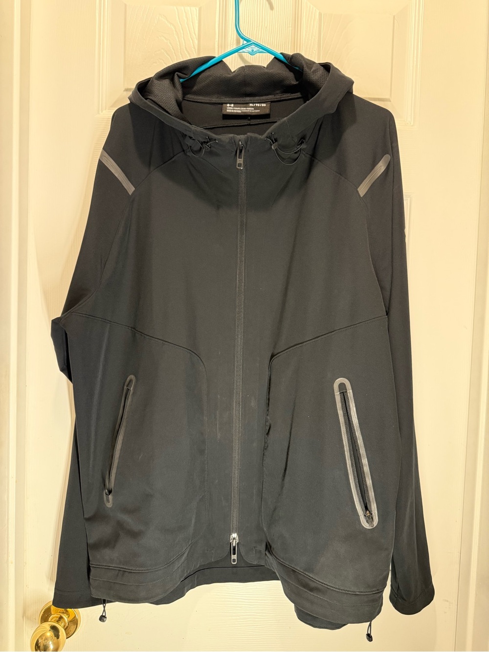 Under Armour Black Hooded Windbreaker with Reflective Accents